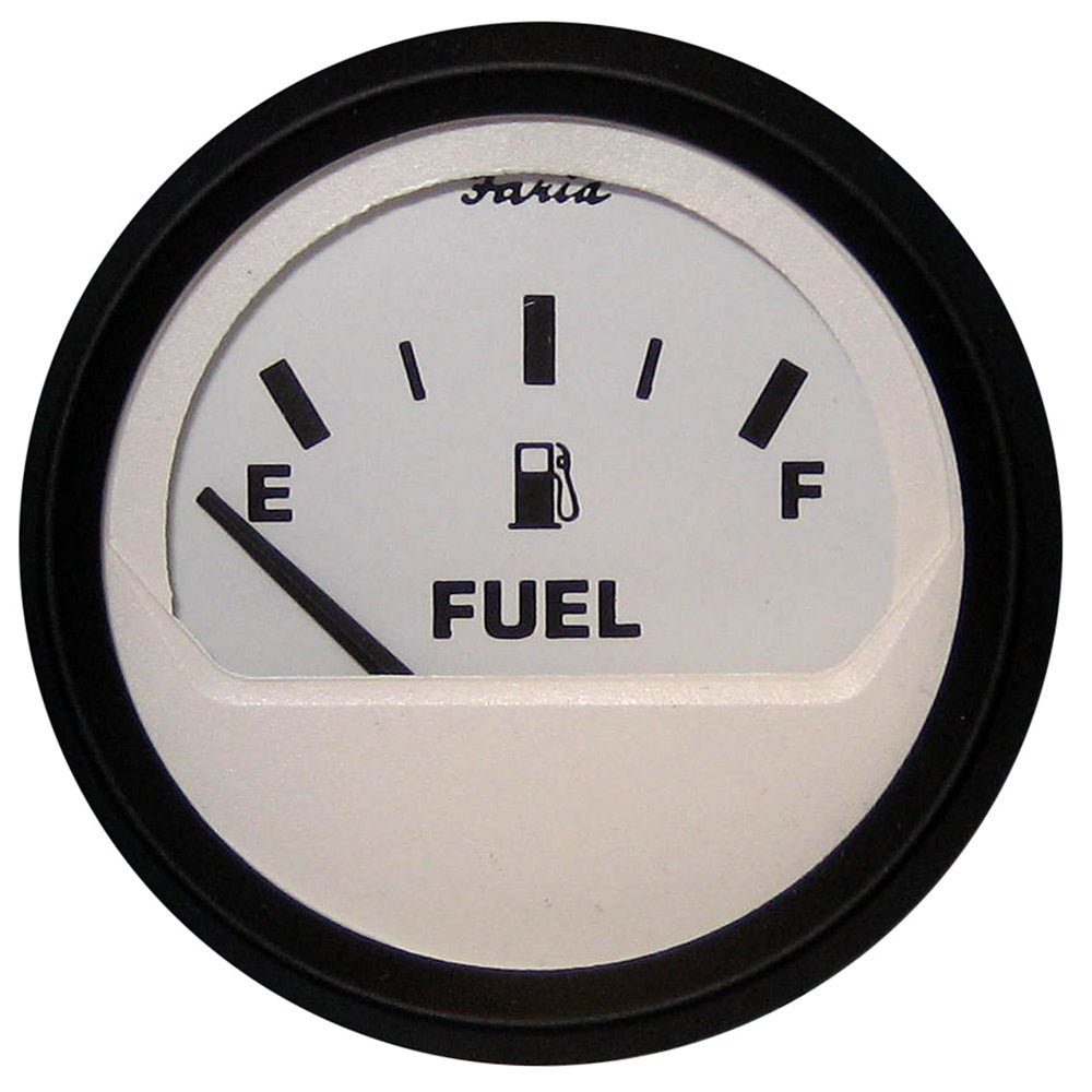 Faria Euro White 2&quot; Fuel Level Gauge (E-1/2-F) [12901]