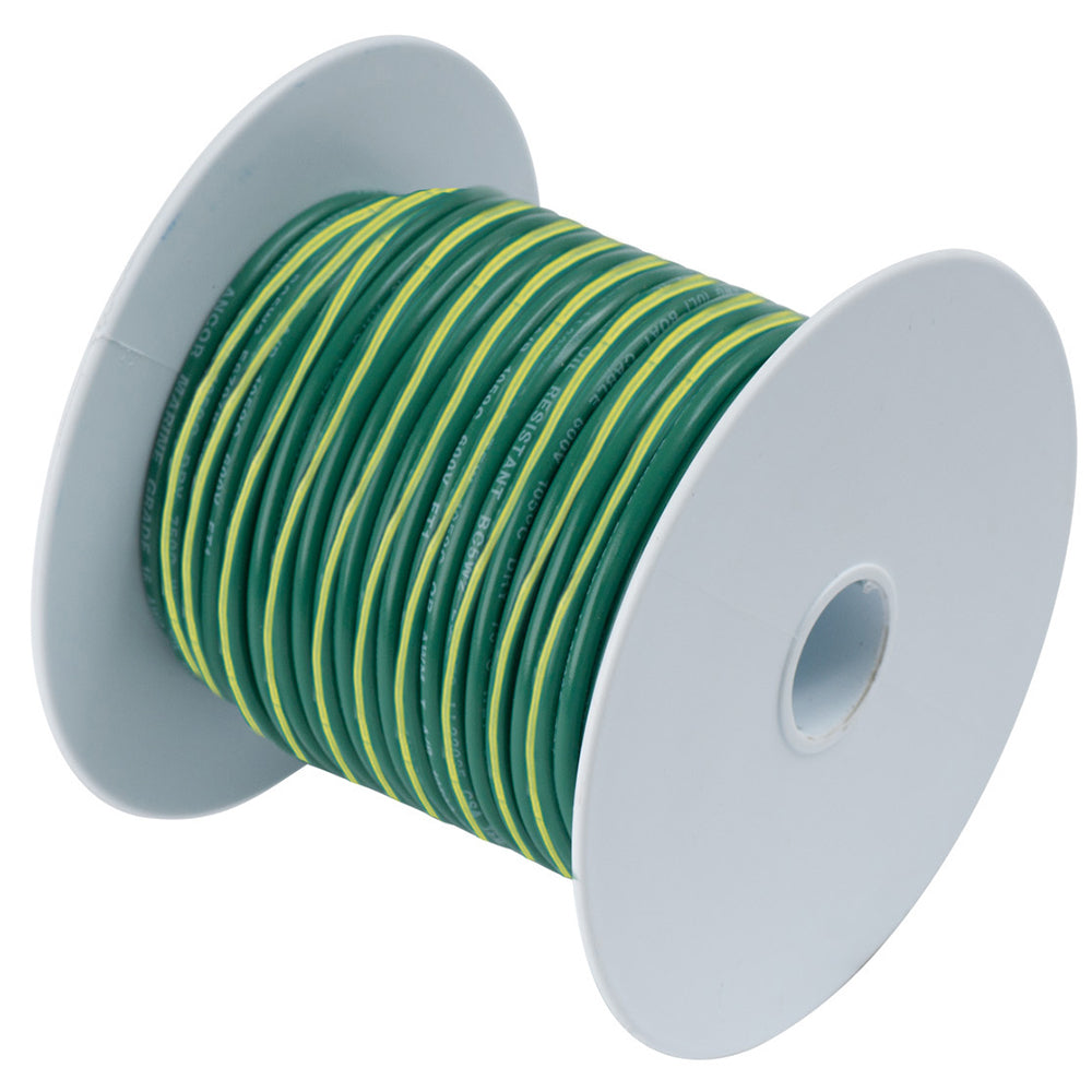 Ancor Green w/Yellow Stripe 10 AWG Tinned Copper Wire - 25&