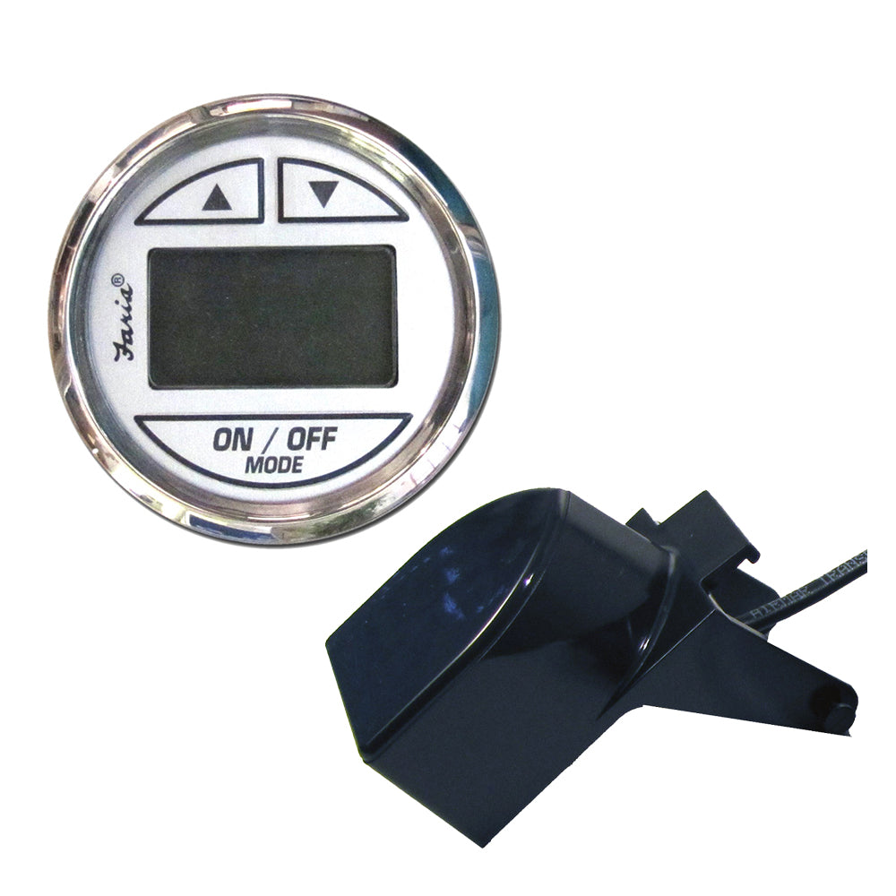 Faria Chesapeake White SS 2&quot; Depth Sounder w/Transom Mount Transducer [13850]