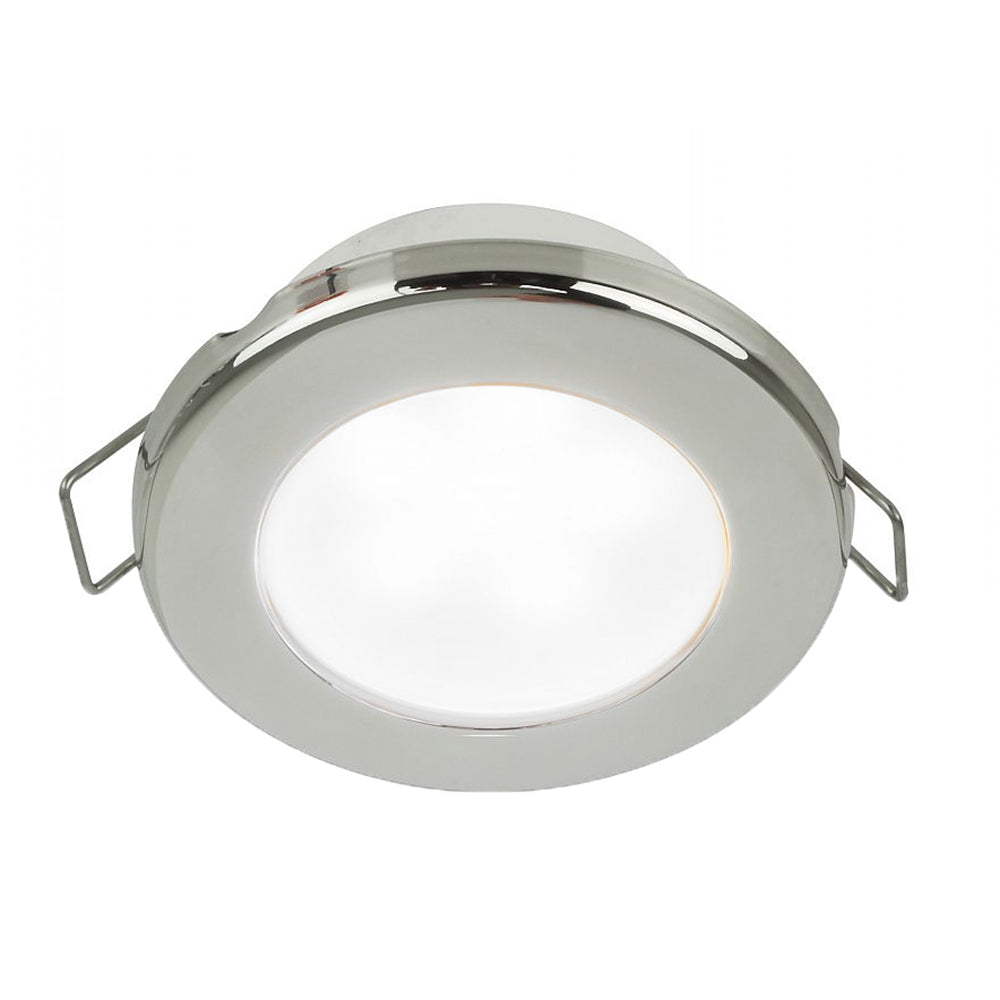 Hella Marine EuroLED 75 3&quot; Round Spring Mount Down Light - White LED - Stainless Steel Rim - 12V [958110521]