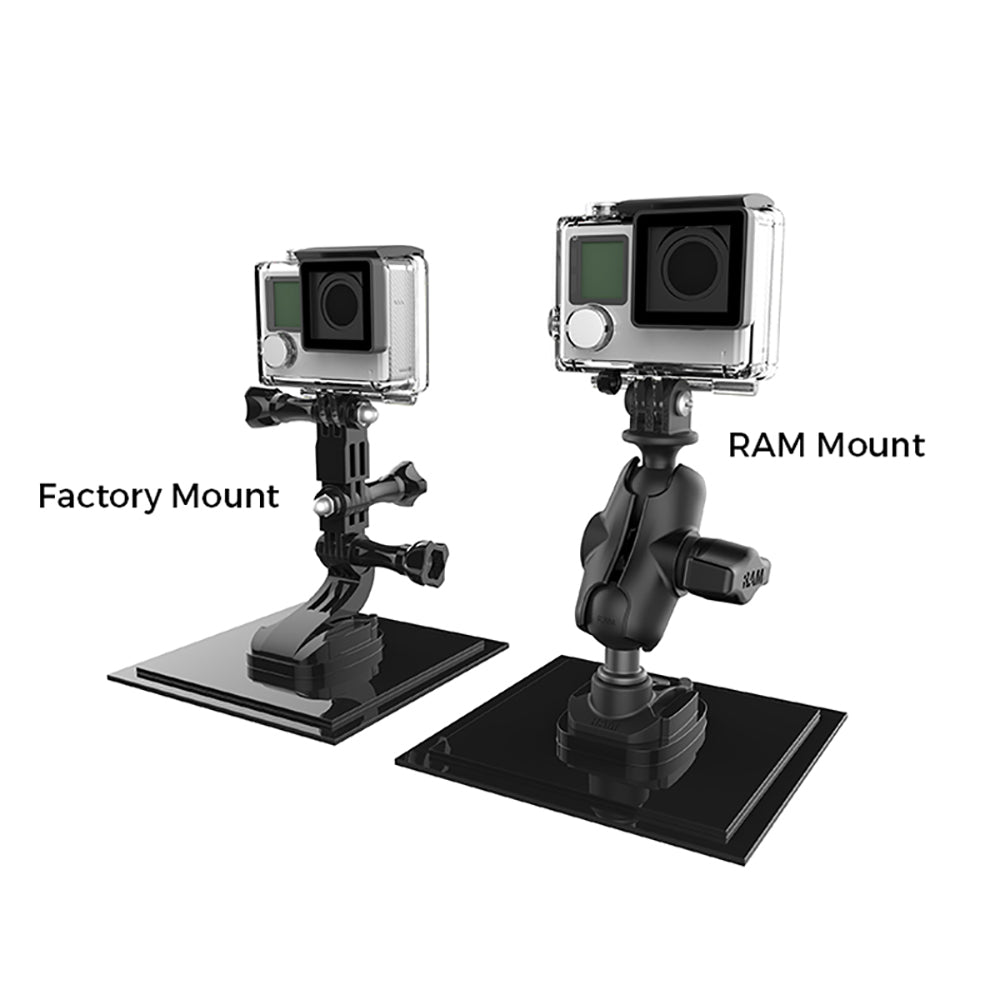 RAM Mount RAM 1&quot; Ball Adapter for GoPro Bases with Short Arm and Action Camera Adapter [RAP-B-GOP2-A-GOP1U]