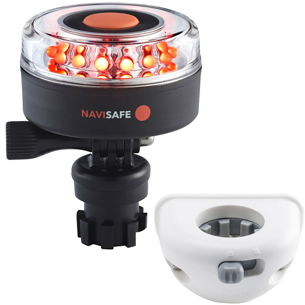 Navisafe Navilight All RED 360 2NM w/Navimount Base  Vertical Mount - White [045KIT6]