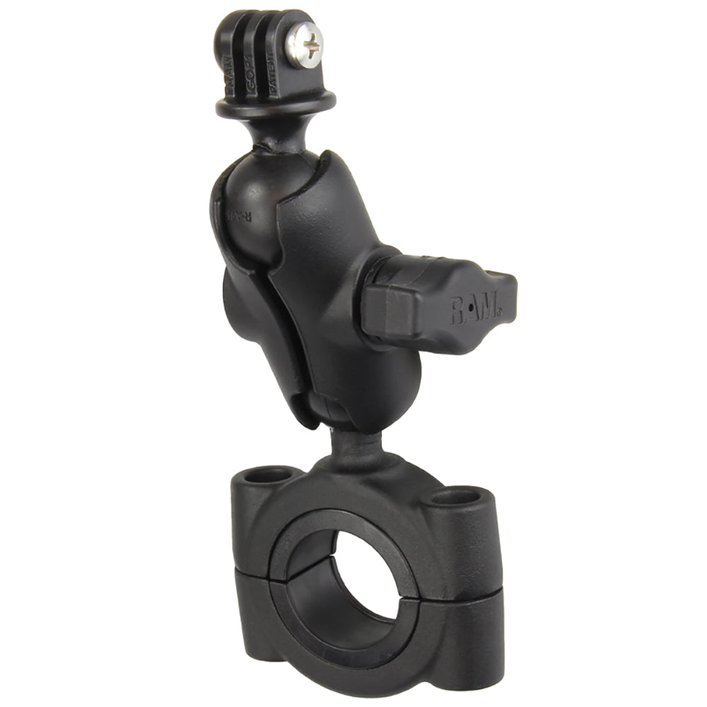 RAM Mount RAM Torque 1 1/8&quot; - 1 1/2&quot; Diameter Handlebar/Rail Base with B Size 1&quot; Ball, Short Arm and GoPro/Action Camera Mount [RAM-B-408-112-15-A-GOP1U]