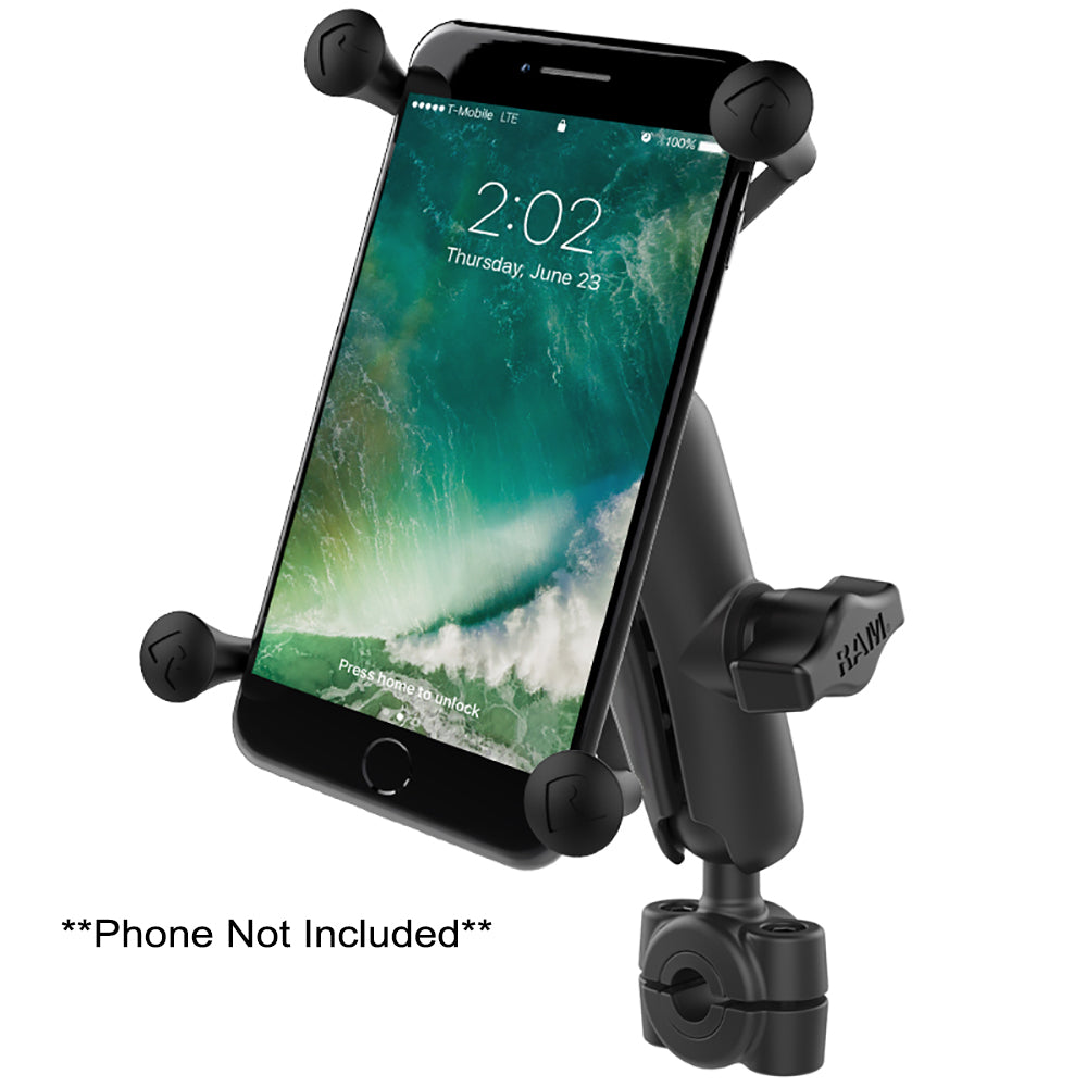 RAM Mount RAM Torque 3/8&quot; - 5/8&quot; Diameter Mini Rail Base with 1&quot; Ball, Medium Arm and X-Grip for Larger Phones [RAM-B-408-37-62-UN10U]