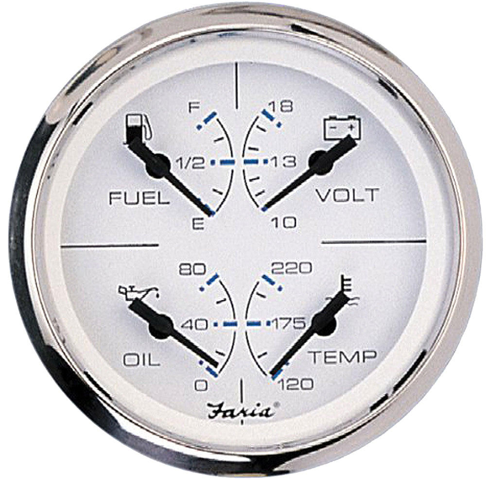 Faria Chesapeake White SS 4&quot; Multifunction Gauge [33851]