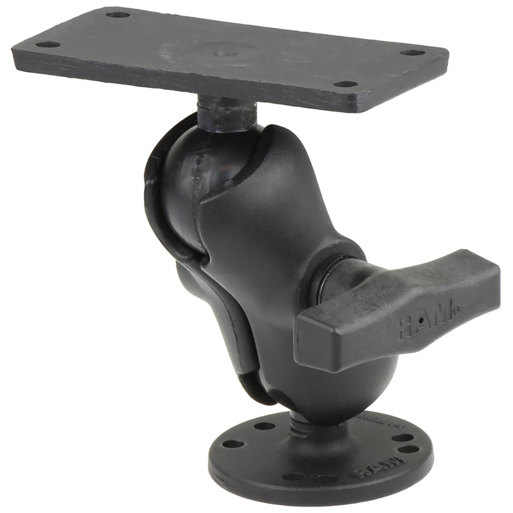 RAM Mount 1.5&quot; Ball Mount w/2.5&quot; Round Base, Short Arm  2&quot; x 4&quot; Plate f/Humminbird Helix 7 Only [RAM-202-24-B-202U]