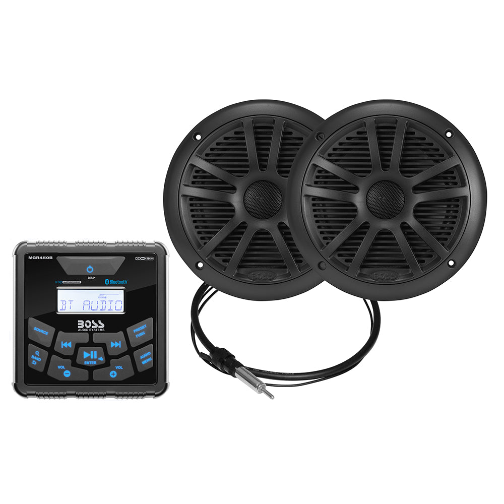 Boss Audio MCKGB450B.6 Marine Stereo  6.5&quot; Speaker Kit - Black [MCKGB450B.6]