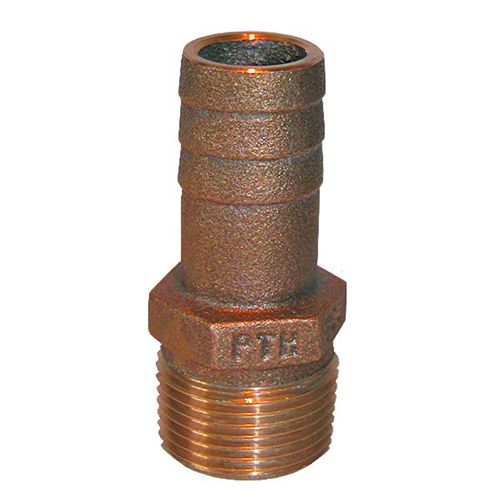 GROCO 1/2&quot; NPT x 1/2&quot; ID Bronze Pipe to Hose Straight Fitting [PTH-500]