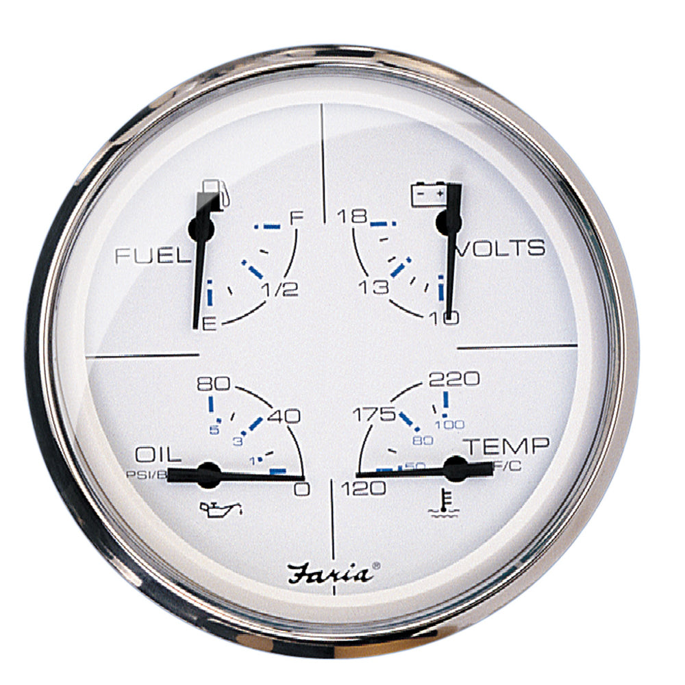 Faria Chesapeake White SS 5&quot; Multifunction Gauge [33864]