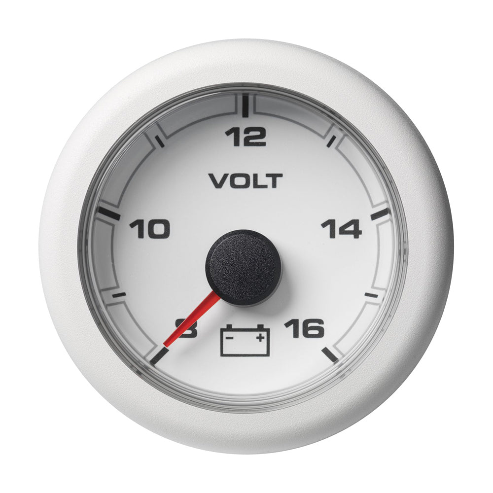 Veratron 52MM (2-1/16&quot;) OceanLink Battery Voltage Gauge - 8 to 16V - White Dial  Bezel [A2C1066110001]