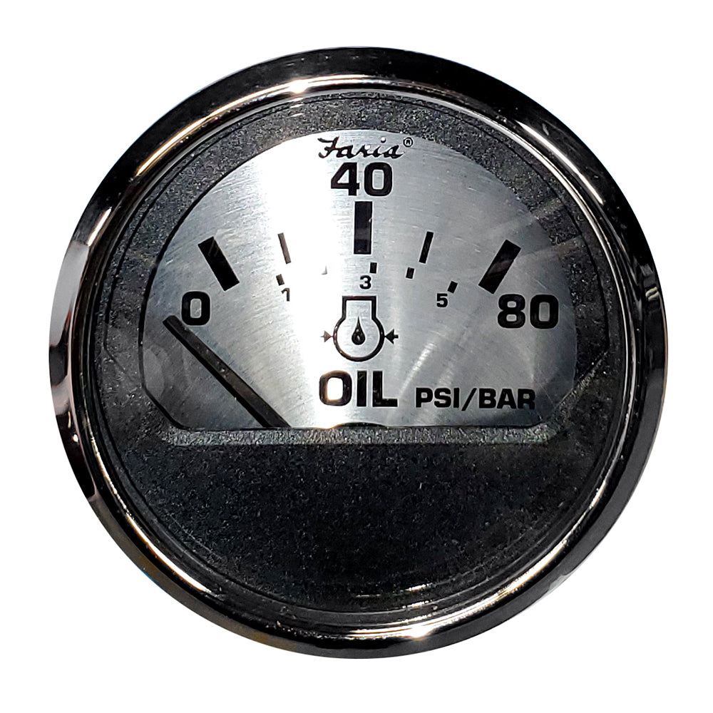 Faria Spun Silver 2&quot; Oil Pressure Gauge [16002]