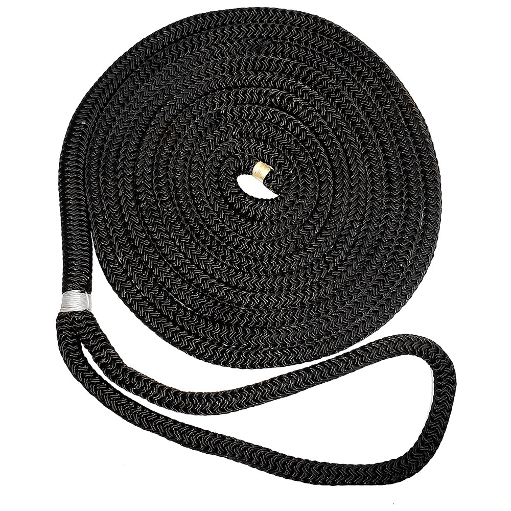 New England Ropes 3/8&quot; Double Braid Dock Line - Black - 15 [C5054-12-00015]