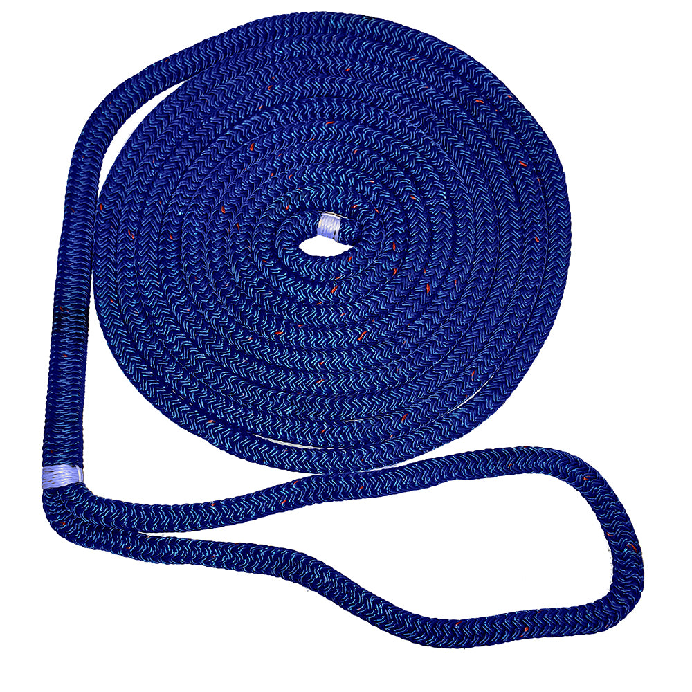 New England Ropes 3/8&quot; Double Braid Dock Line - Blue w/Tracer - 15 [C5053-12-00015]