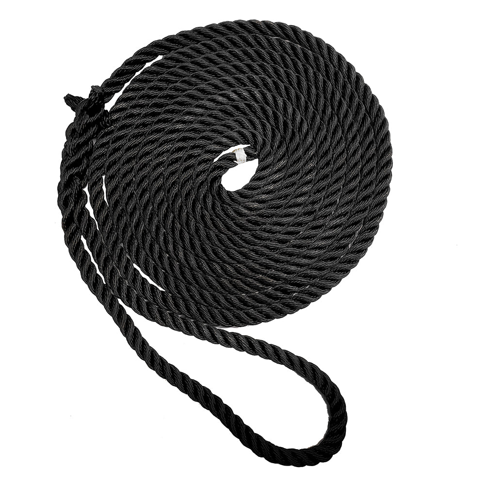 New England Ropes 1/2&quot; Premium 3-Strand Dock Line - Black - 15 [C6054-16-00015]