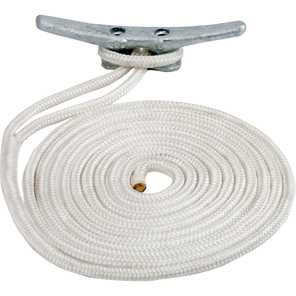 Sea-Dog Double Braided Nylon Dock Line - 3/8&quot; x 10 - White [302110010WH-1]