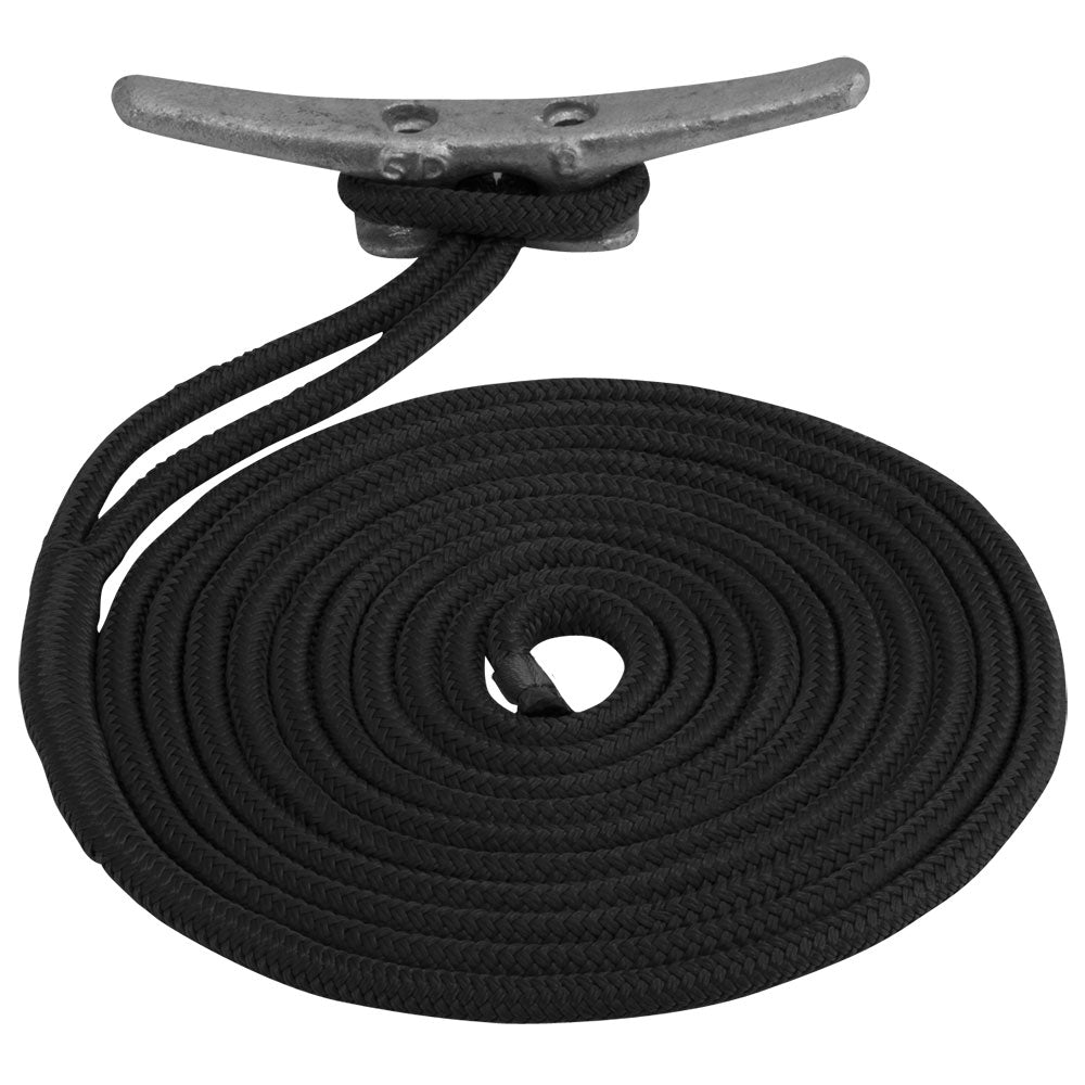 Sea-Dog Double Braided Nylon Dock Line - 1/2&quot; x 10 - Black [302112010BK-1]