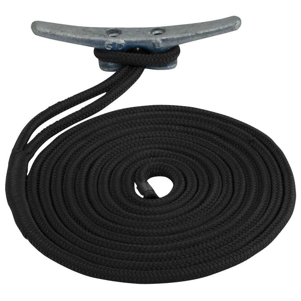 Sea-Dog Double Braided Nylon Dock Line - 5/8&quot; x 20 - Black [302116020BK-1]