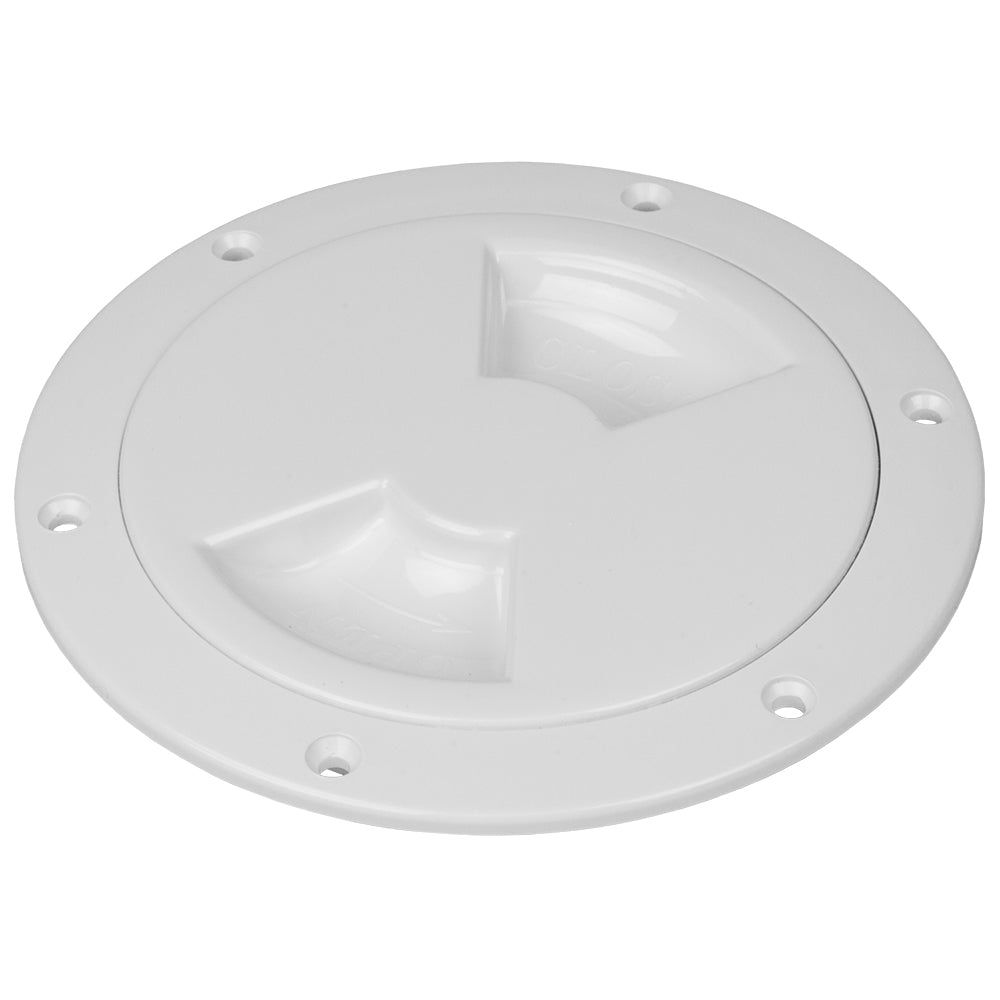 Sea-Dog Quarter-Turn Smooth Deck Plate w/Internal Collar - White - 4&quot; [336340-1]