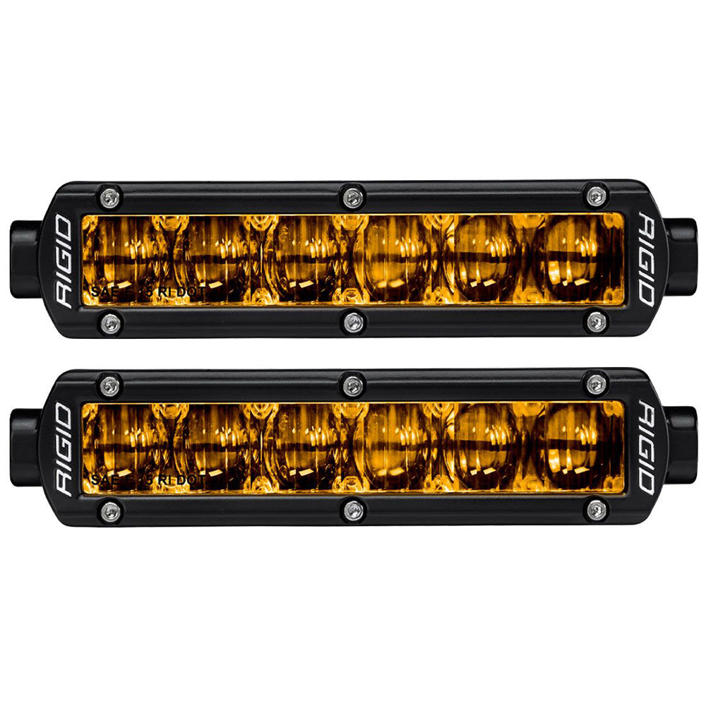 RIGID Industries 6&quot; SR-Series SAE Compliant Fog Light - Black w/Yellow Light [906704]