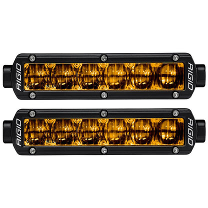 RIGID Industries 6&quot; SR-Series SAE Compliant Fog Light - Black w/Yellow Light [906704]