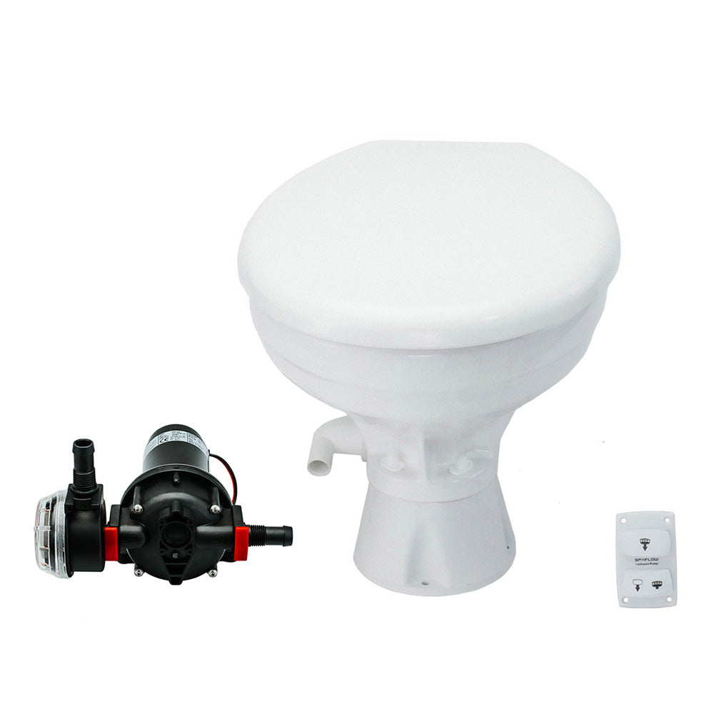 Johnson Pump AquaT Toilet Silent Electric Comfort - 12V w/Pump [80-47232-01]