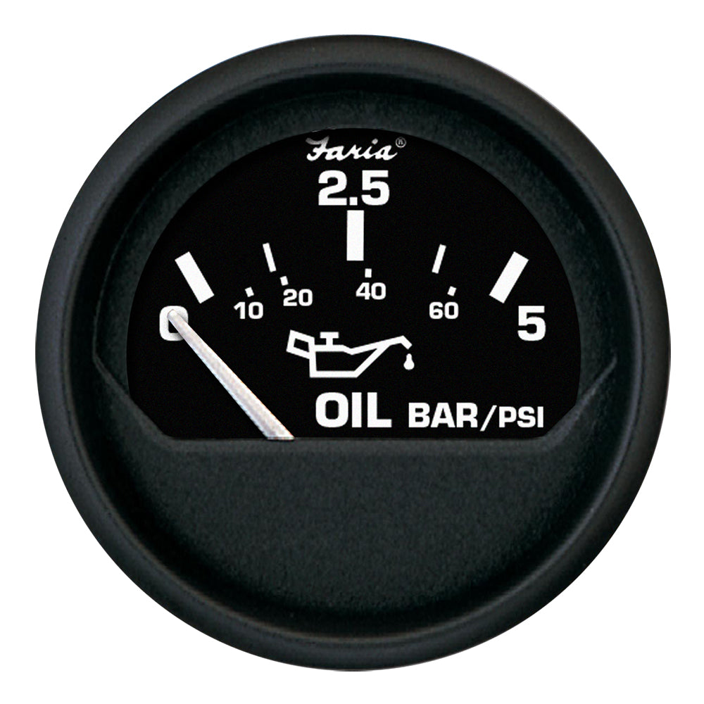 Faria Euro Black 2&quot; Oil Pressure Gauge - Metric (5 Bar) [12805]