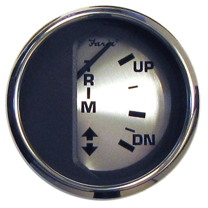 Faria Spun Silver 2&quot; Trim Gauge f/Mercury/Mariner/Mercruiser/Volvo DP  Yamaha (01  Newer) [16016]