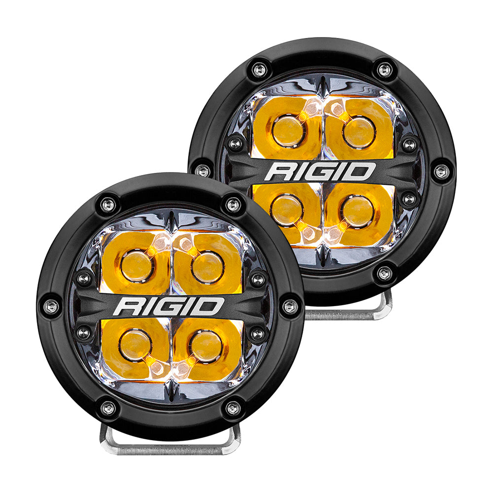 RIGID Industries 360-Series 4&quot; LED Off-Road Spot Beam w/Amber Backlight - Black Housing [36114]