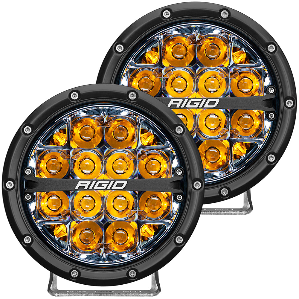 RIGID Industries 360-Series 6&quot; LED Off-Road Fog Light Spot Beam w/Amber Backlight - Black Housing [36201]