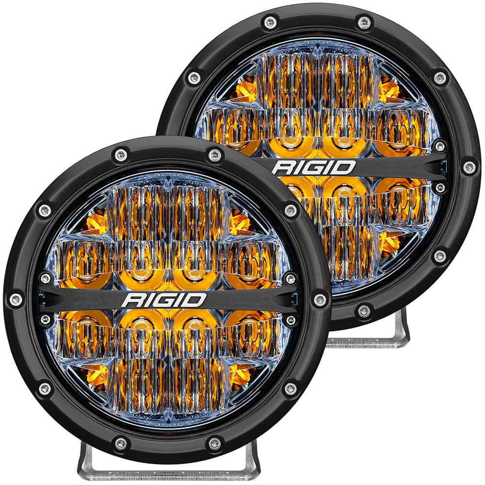 RIGID Industries 360-Series 6&quot; LED Off-Road Fog Light Drive Beam w/Amber Backlight - Black Housing [36206]