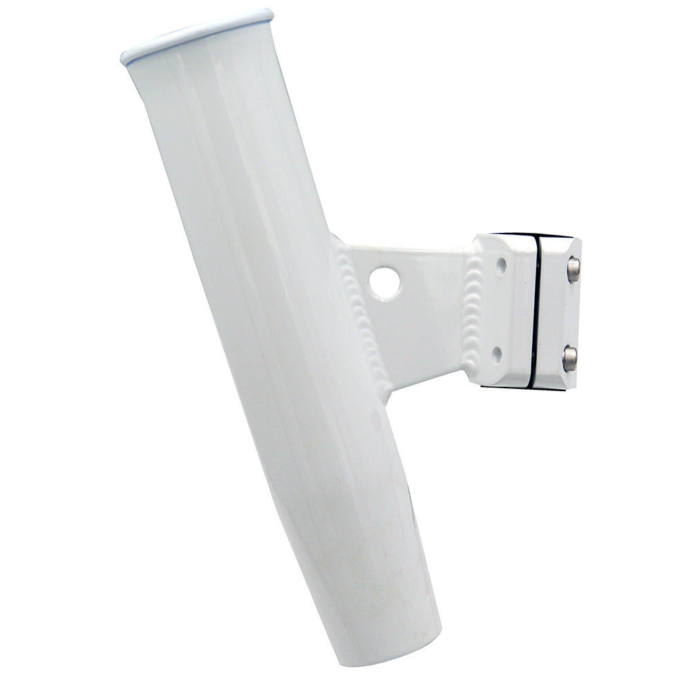 C.E. Smith Aluminum Vertical Clamp-On Rod Holder 1-5/16&quot; OD White Powdercoat w/Sleeve [53716]