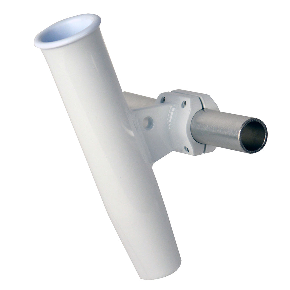 C.E. Smith Aluminum Horizontal Clamp-On Rod Holder 1.66&quot; OD - White Powder Coated w/Sleeve [53721]