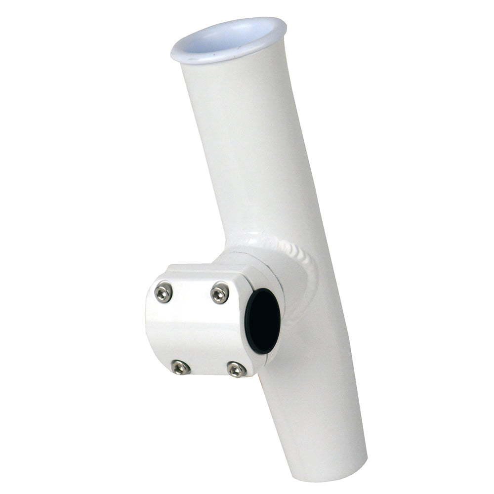 C.E. Smith Adjustable Mid Mount Rod Holder - 1-1/4&quot; or 1-5/16&quot; OD - White Powder Coat Aluminum w/Sleeve  Hex Key [53774]