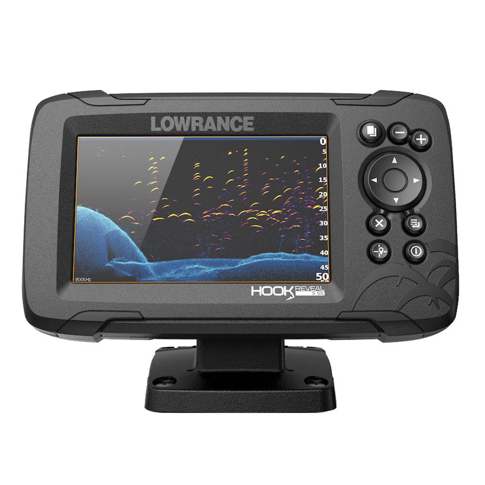 Lowrance HOOK Reveal 5 Chartplotter / Fishfinder w/SplitShot Transom Mount Transducer  US Inland Charts [000-15500-001]