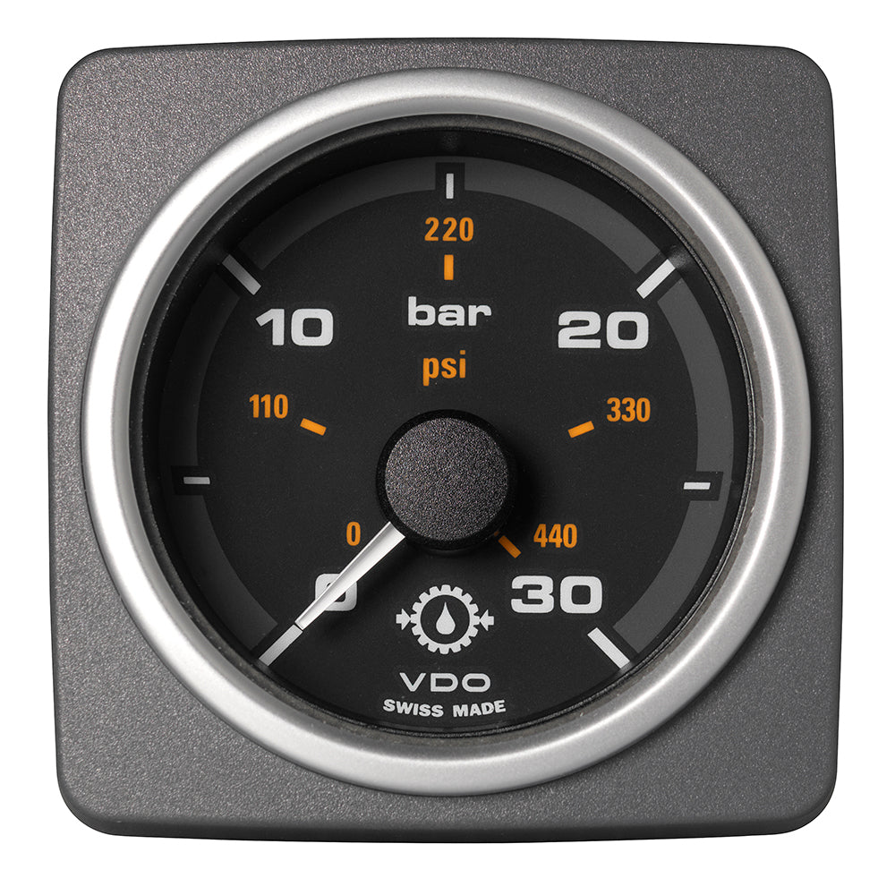 Veratron 52 MM (2-1/16&quot;) AcquaLink Transmission Oil Pressure 30 Bar/440 PSI - Black Dial  Bezel [A2C59501937]