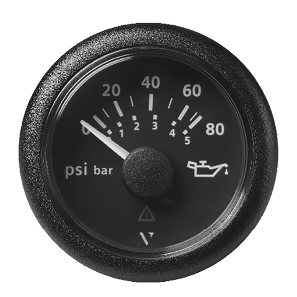 Veratron 52MM (2-1/16&quot;) ViewLine Oil Pressure Gauge 80 PSI/5 Bar - Black Dial  Round Bezel [A2C59514128]