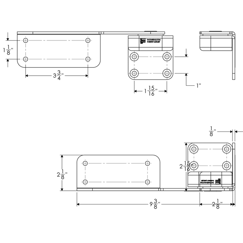 TACO Command Ratchet Hinges - 9-3/8&quot; - Polished 316 Stainless Steel - Pair [H25-0016]