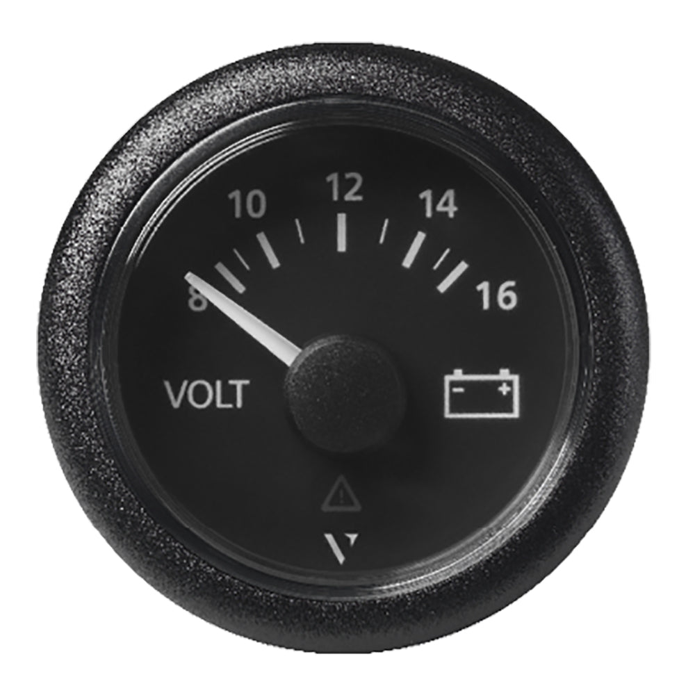 Veratron 52 MM (2-1/16&quot;) ViewLine Voltmeter - 8 to16V - Black Dial  Bezel [A2C59512545]