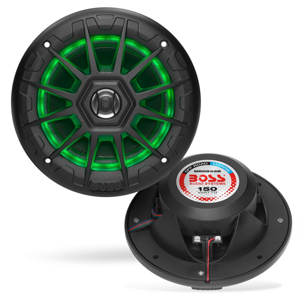 Boss Audio MRGB55B 5.25&quot; Marine Speakers w/RGB Lighting - Black [MRGB55B]