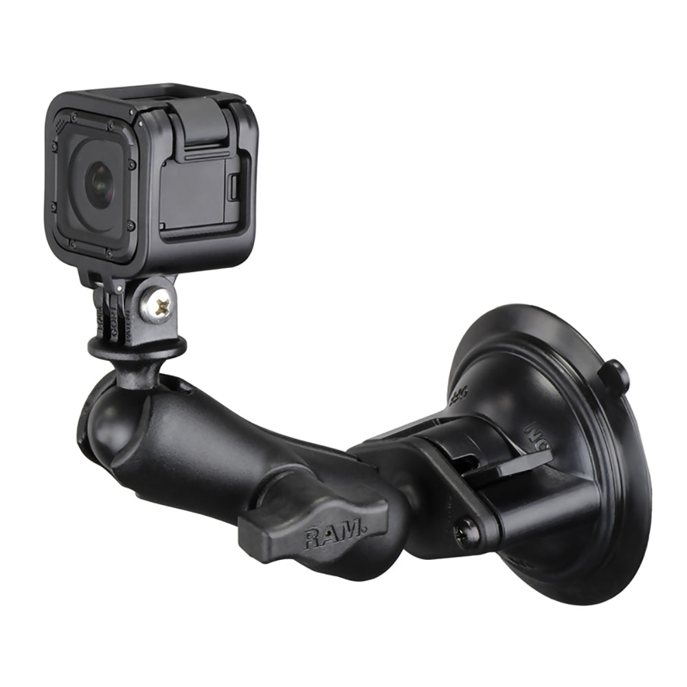 RAM Mount RAM Twist-Lock Suction Cup Mount w/Universal Action Camera Adapter [RAM-B-166-GOP1U]