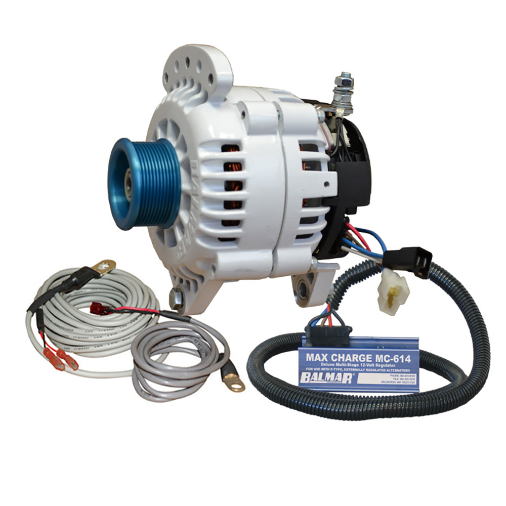 Balmar Alternator 100 AMP Kit 12V 3.15&quot; Dual Foot Saddle J10 Pulley Regulator  Temp Sensor [60-YP-MC-100-J10]