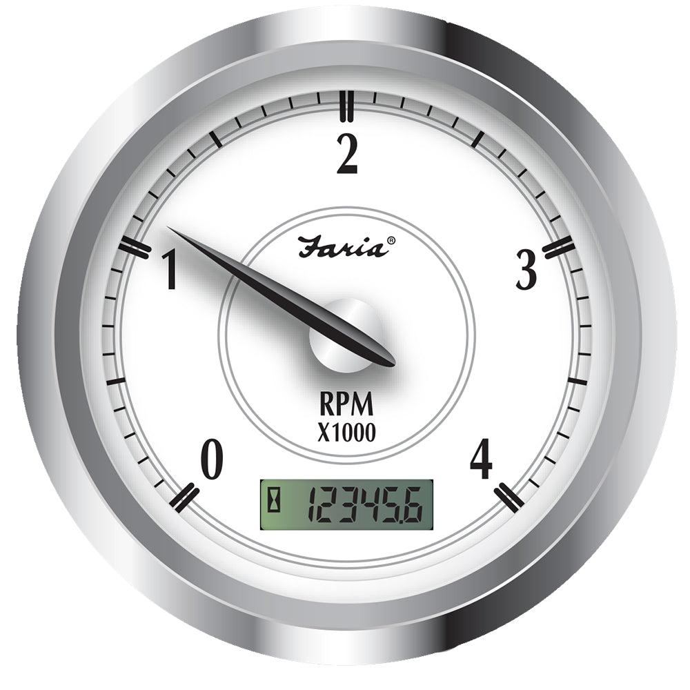 Faria Newport SS 4&quot; Tachometer w/Hourmeter f/Diesel w/Magnetic Pick-Up - 4000 RPM [45006]