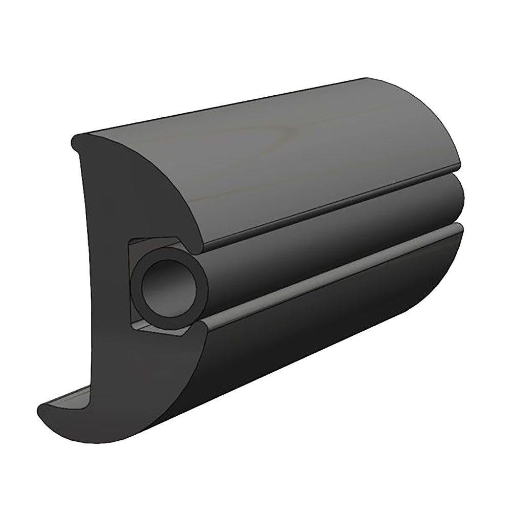 TACO Flexible Vinyl Black Rub Rail 1-1/16&quot; x 1-7/8&quot; 50L [V11-2423BKA50-1]