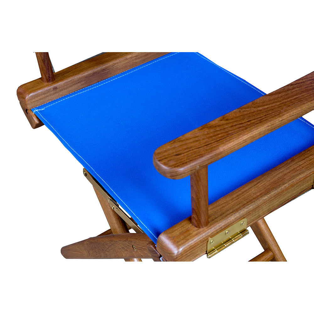 Whitecap Directors Chair w/Blue Seat Covers - Teak [60041] - 0