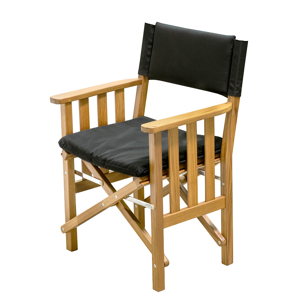 Whitecap Directors Chair II w/Black Cushion - Teak [61051] - 0