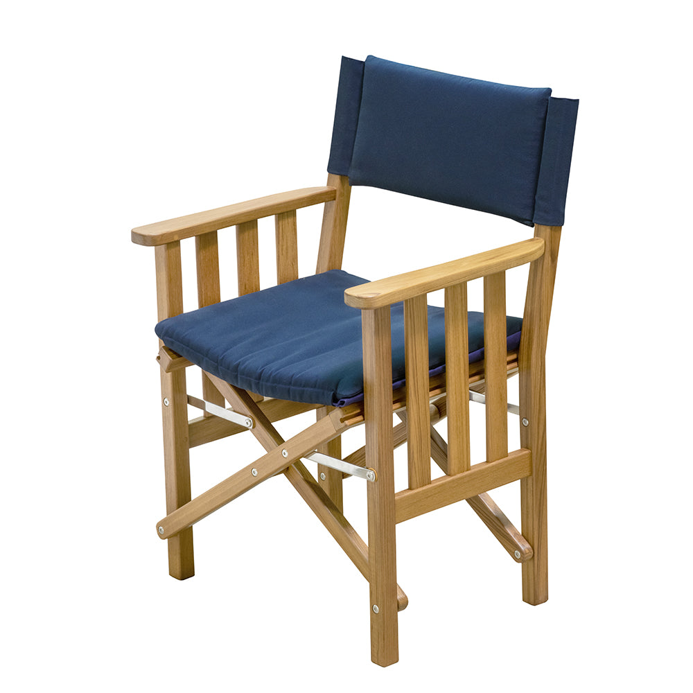 Whitecap Directors Chair II w/Navy Cushion - Teak [61052] - 0