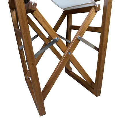 Whitecap Directors Chair w/White Batyline Fabric - Teak [63061]