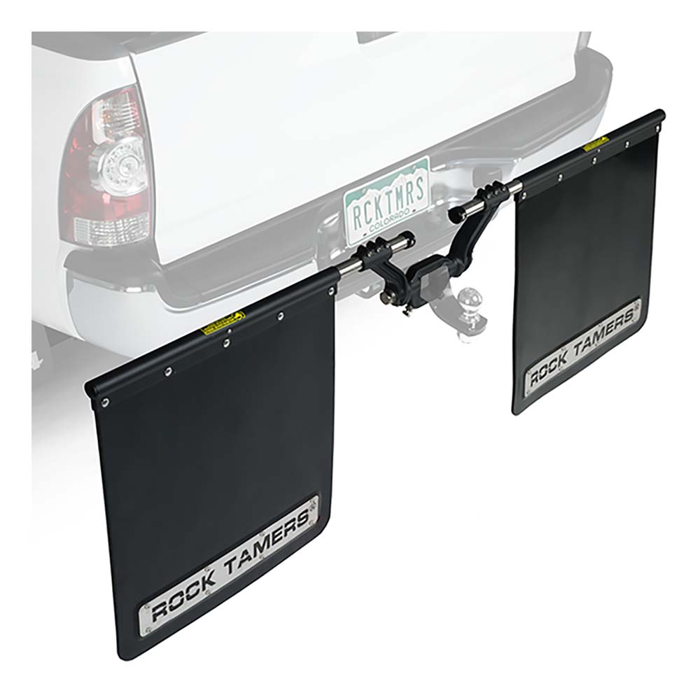 ROCK TAMERS 2&quot; Hub Mudflap System - Matte Black/Stainless [00108]