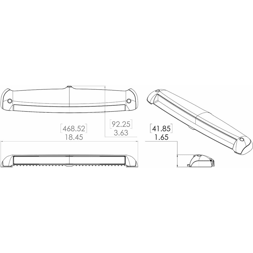 Lumitec Razor Light Bar - Spot - Black Housing - Flush Mount [101589] - 0