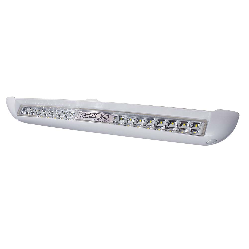 Lumitec Razor Light Bar - Flood - White Housing w/Inverted Logo Flush Mount [101590]